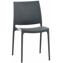 Plastová židle May - Tmavě šedá