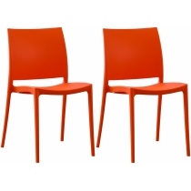 2x Židle Meton - Oranžová