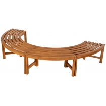Lavice Male 250 cm půlkruhová bez opěradla - teak