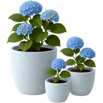 Sada 3 ks květináčů 1 round - šedá