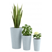 Sada 3 ks květináčů round - šedá