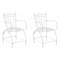 Kovová židle Sheela s područkami (SET 2 ks) - Bílá