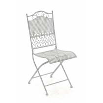 Kovová skladací židle Kiran - Bílá antik