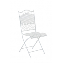 Kovová skladací židle Kiran - Bílá