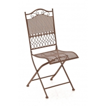Kovová skladací židle Kiran - Hnědá antik