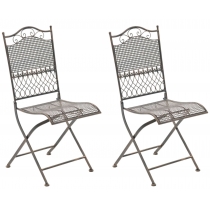 Kovová skladací židle Kiran (SET 2 ks) - Bronzová