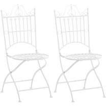 Kovová židle Sadao (SET 2 ks) - Bílá