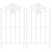 2x Mřížka na popínavé rostliny Paula - 180 x 85,5 cm - Bílá antik