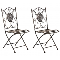 Kovová skladací židle Sibell (SET 2 ks) - Bronzová