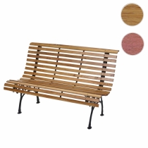 Zahradní lavice F97 2-místná - litina / dřevo, 122 cm - Světle hnědá