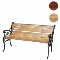 Zahradní lavice F98 2-místná - litina / dřevo, 125 cm - Světle hnědá