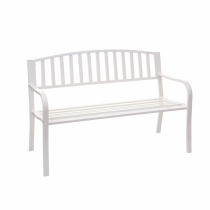Zahradní lavička F43 2-místná - práškovaná ocel, 128 cm - Bílá